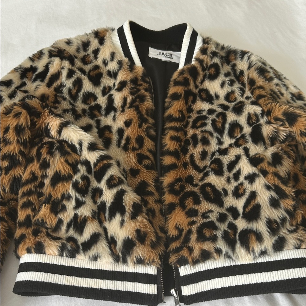 BB Dakota Animal Print Faux Fur Jacket S - Picture 3 of 5